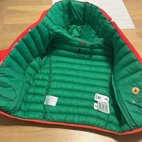 Save the Duck X The Animal observatory Kids Red lobster coat sz 6 Nwot,8 yrs NWT - Picture 4 of 15